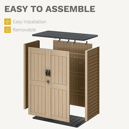 DWVO 59 Cu. Ft. Vertical Storage Shed, Weatherproof Outdoor Tall Cabinet - Image 5