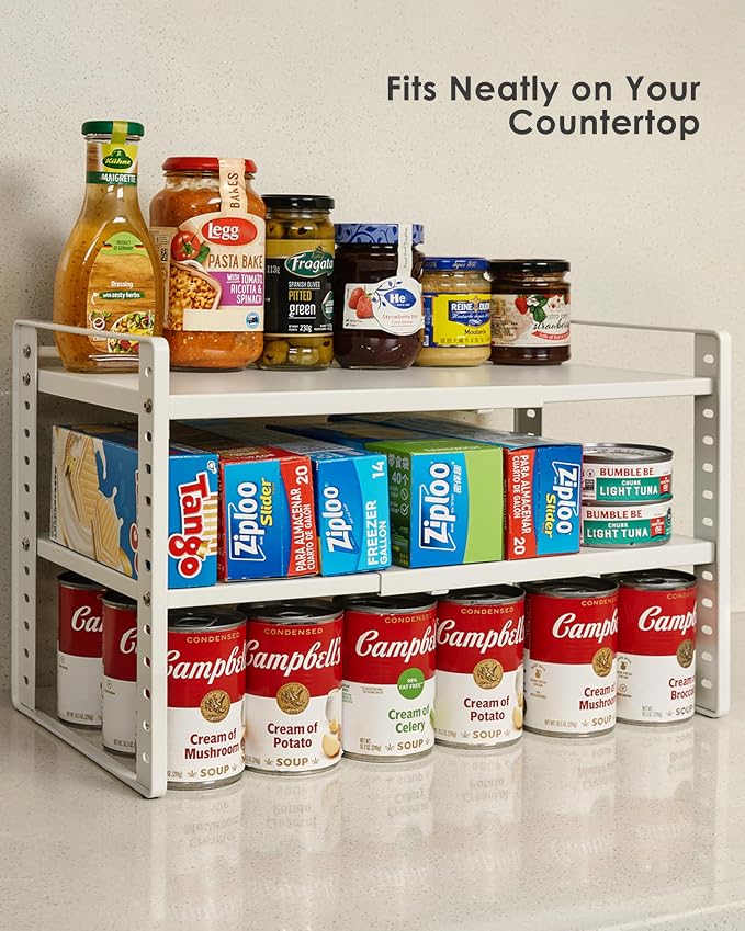 2-Tier Storage Rack Organizer for Foil Plastic Wrap Box Spice Bottle Seasoning - Image 7