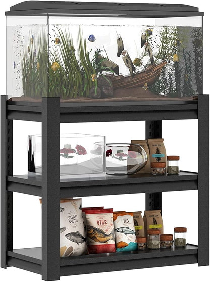 3 Tier Metal Shelving Unit, Aquarium Shelf System, Small Storage Organizer Racks by EKJOfficials