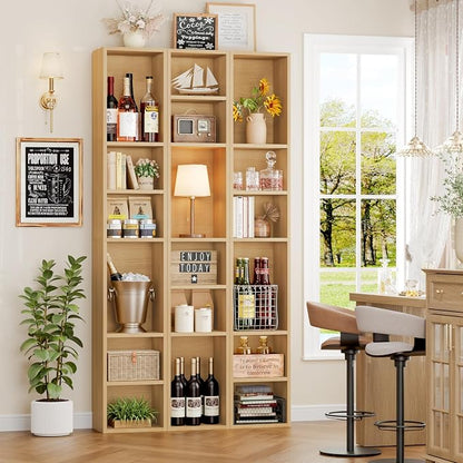 FOTOSOK Bookshelf Bookcase 8-Tier Narrow Bookshelf Tall CD Media Tower Rack | - Image 4