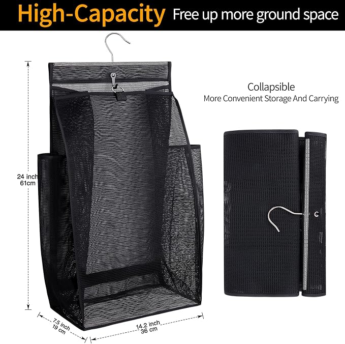 Hanging Collapsible Breathable Mesh Laundry Hamper, Fast Drying Portable Space - Image 2