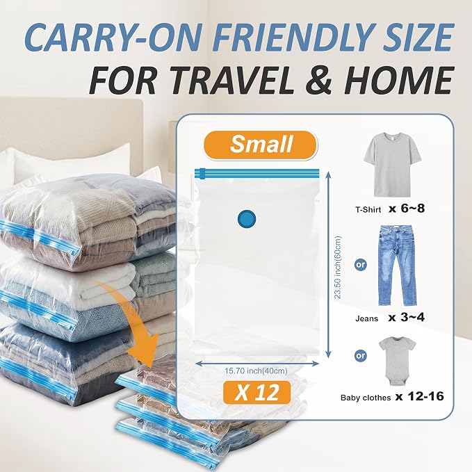 Cozy Essential Vacuum Storage Bags, 80% Compression Vacuum Seal Space Saver - Image 3