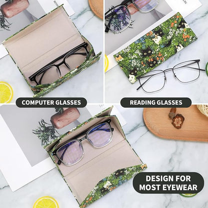Foldable Glasses Case, Magnetic PU Leahter Sunglasses Case, Cute Hard Shell - Image 2