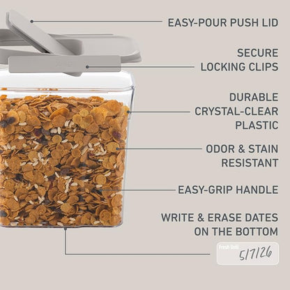 Bentgo Pantry - 6-Piece Airtight Cereal Containers, Easy Push & Pour Lid - Image 5
