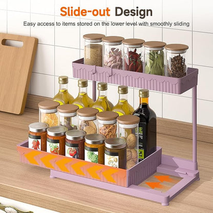 Sevenblue 3 Pack Multi-Purpose Pull-Out Storage Organizers, 2-Tier L-Shaped - Image 3