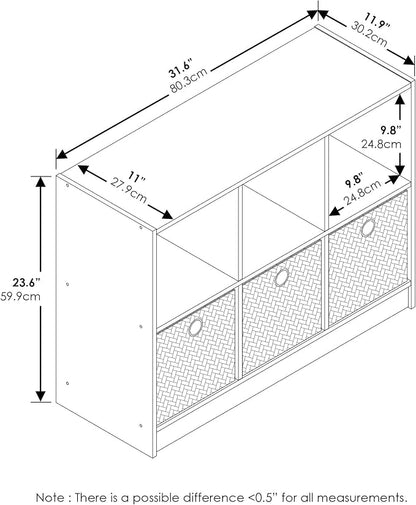 Furinno BASIC Book Shelf, 6-Cube Bookshelf - Image 3