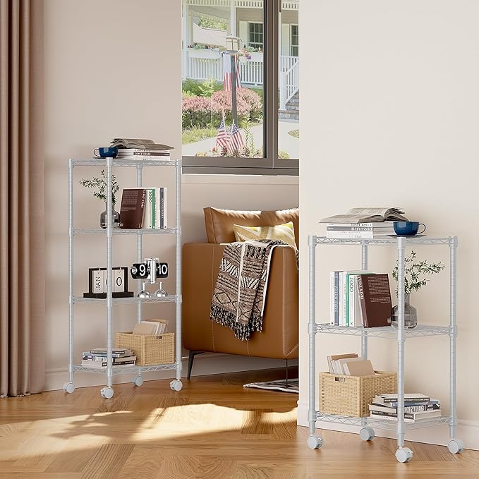 1000 lbs 4-Shelf Adjustable Heavy Duty Steel Wire Rack, Adjustable Storage - Image 4