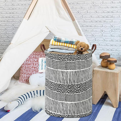 LANGYASHAN Laundry Basket Canvas Fabric Collapsible Organizer Basket - Image 7