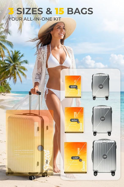 Travel Vacuum Bags with Pump, 15 Pack Vacuum Storage Bags - Image 4