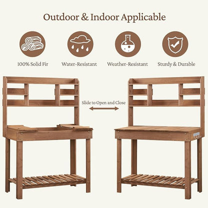 Yaheetech Outdoor Potting Bench, Display Rack & Storage Shelf, transplanting - Image 9