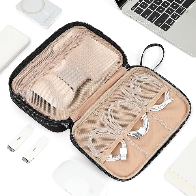 NISHEL Travel Cord Organizer Case, Double Layers Tech Electronic Bag, Essentials - Image 7