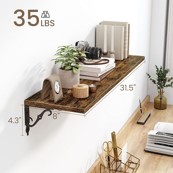 Deep Floating Shelves for Wall, 8 Inch Deep Floating Shelf - Image 3