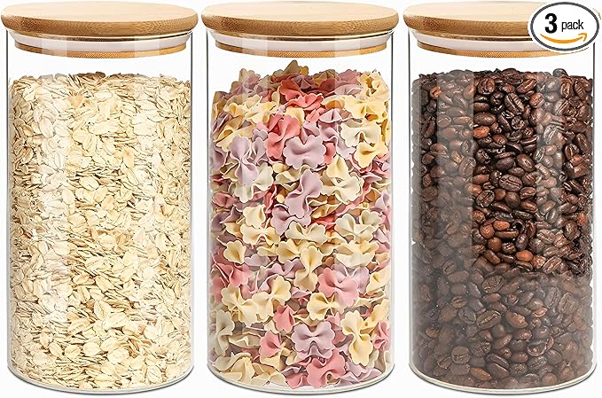 1.5 Qt Round Glass Storage Containers by Unknown