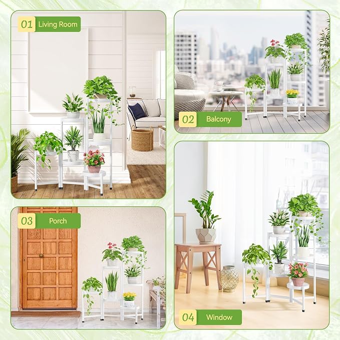 iDavosic.ly Plant Stand Indoor Outdoor, 6 Tier Corner Metal Flower Display - Image 4