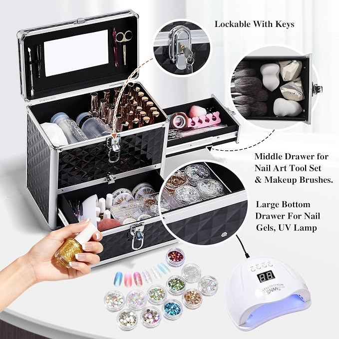 Frenessa Nail Polish Makeup Train Case - Image 5