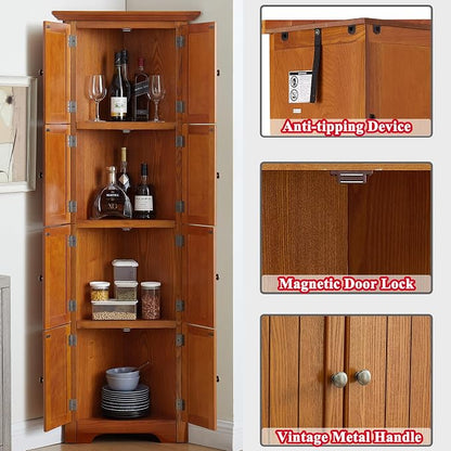 72" H Farmhouse Corner Storage Cabinet - Image 4