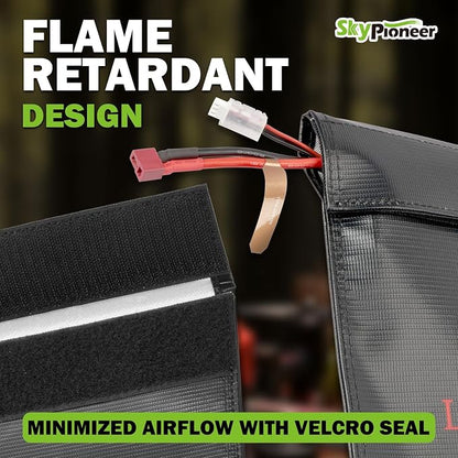 2 Pack Lipo Safe Bags, Fire Retardant Lipo Battery Bag, 6.9''x9'' Black - Image 6