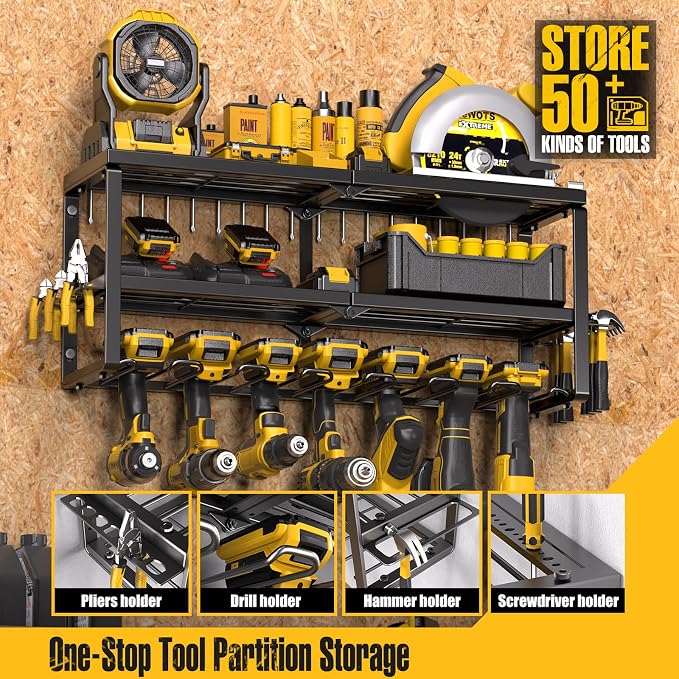 Spampur Power Tool Organizer for Tool Storage, Drill Holder Wall Mount - Image 4
