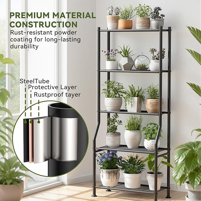Livilord 5-Tier Plant Stand Indoor Outdoor, Waterproof Corner Garden Rack - Image 3