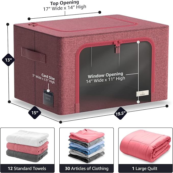 Sorbus Storage Bins with Metal Frame - Image 3