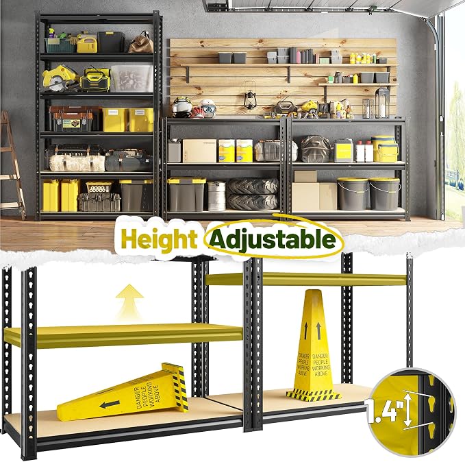 78" H Metal Shelving 6 Tier Garage Shelving Adjustable 2400LBS Storage Shelves - Image 6