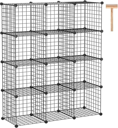 C&AHOME Wire Cube Storage, 12-Cube Storage Organizer Metal, C Grids Storage by CAHOME