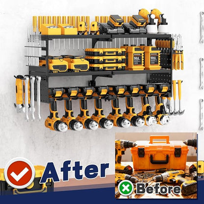 Power Tool Organizer Wall Mount, 300Lbs Load 3 Layer Heavy Duty Metal Tool Shelf - Image 5