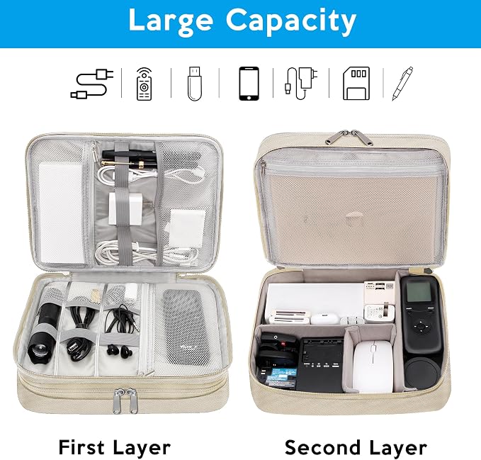 CILLA Electronic Organizer Travel Case, Travel Cord Organizer Case Portable - Image 7