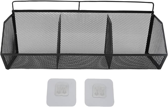 Metal Wire Basket, 3 Grids Wall Hanging Baskets, Wall Mount Slanted Opening - Image 7