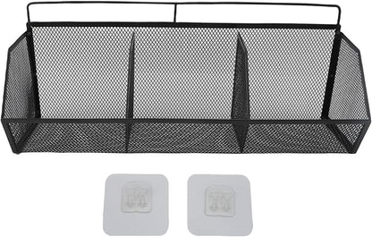 Metal Wire Basket, 3 Grids Wall Hanging Baskets, Wall Mount Slanted Opening - Image 7