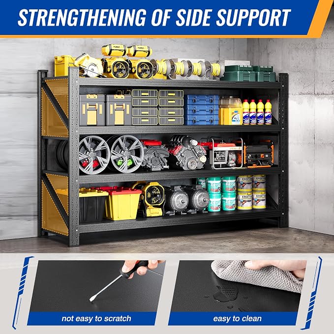 71" W Storage Shelves 5000lbs Garage Metal Shelving Heavy Duty Garage Shelves - Image 7