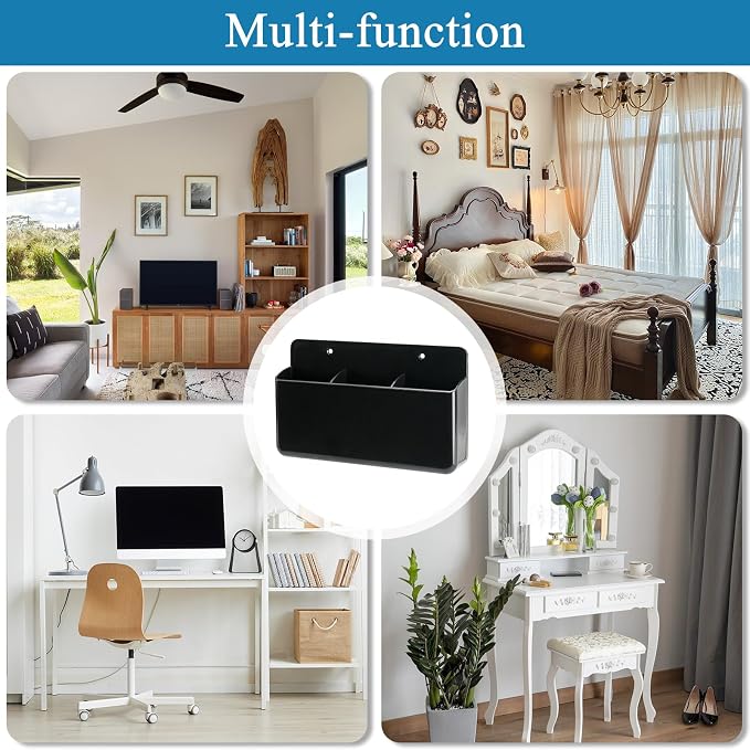3 Slot Remote Control Holder Wall TV Remote Holder Self Adhesive Marker Holder - Image 4