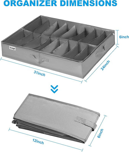INAYA Under Bed Shoe Storage Organizer Set of 2, Fits 32 Pairs, Underbed Shoe - Image 5