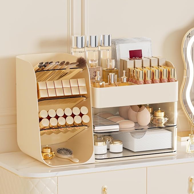 Makeup Organizer with 2 M Drawers & Brush Holders by FYABREEK