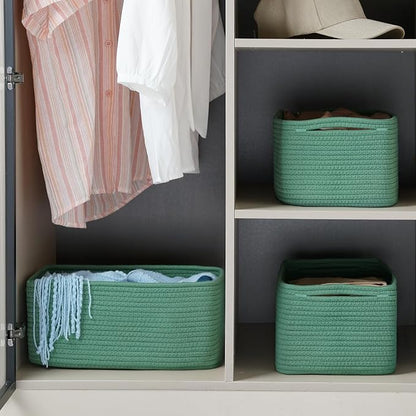 3-Pack Storage Baskets for Organizing | Woven Shelf Toy Basket | Rope Baskets - Image 7