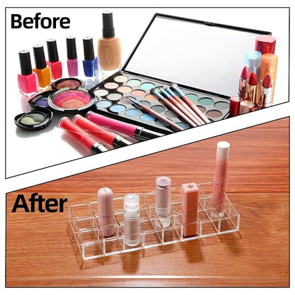 Kigley 3 Pcs Clear Lipstick Organizer Acrylic Lip Gloss Holder Cosmetic Storage - Image 2