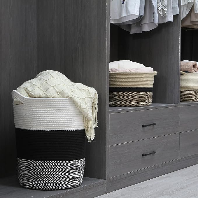 Sea Team Large Size Cotton Rope Woven Storage Basket - Image 3
