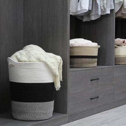 Sea Team Large Size Cotton Rope Woven Storage Basket - Image 3