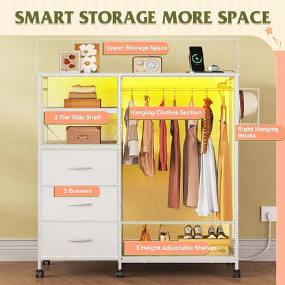 WLIVE LED Dresser for Bedroom, 3 Drawers - Image 4