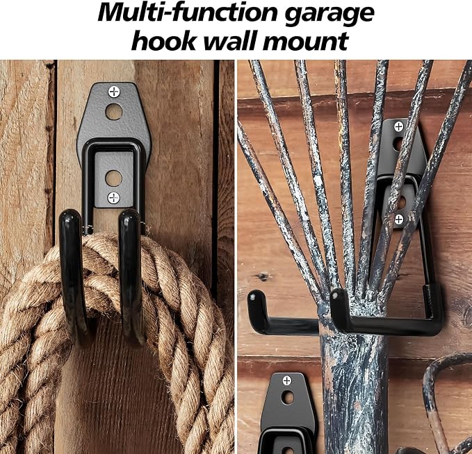 40 Pack Heavy Duty Garage Hooks, Solid Steel Wall Mount Hangers, - Image 6