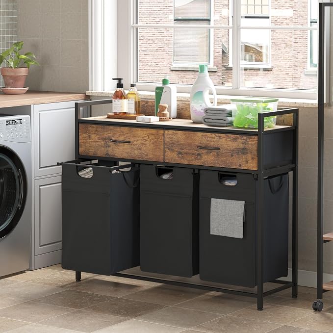 Laundry Hamper baskets 3 Section - Image 8