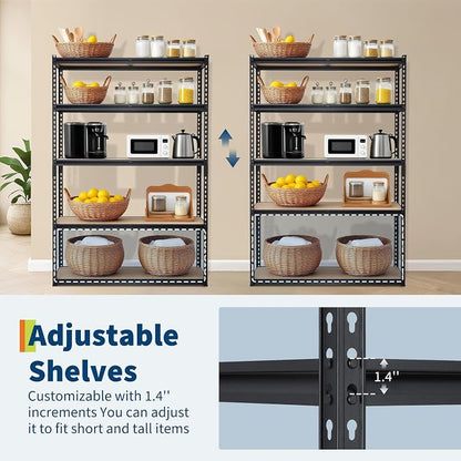 Storage Shelving Unit, 5-Tier Adjustable Metal Storage Shelves - Image 6
