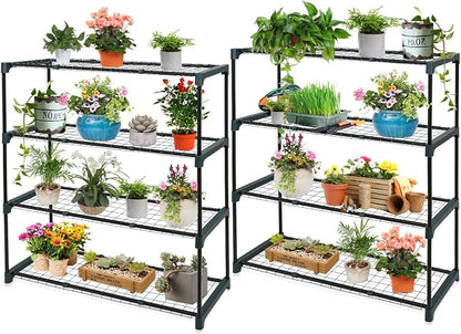 EAGLE PEAK Greenhouse Shelving Staging Double 4 Tier, Outdoor/Indoor Plant by EAGLEPEAK