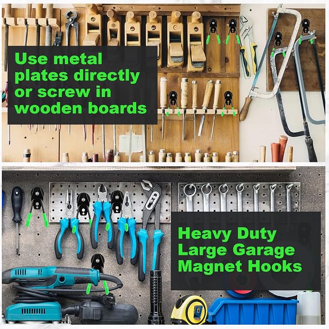 Landhoow Large Magnetic Hooks Heavy Duty Garage Magnet Hooks Strong Storage - Image 5