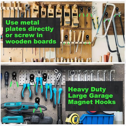 Landhoow Large Magnetic Hooks Heavy Duty Garage Magnet Hooks Strong Storage - Image 5