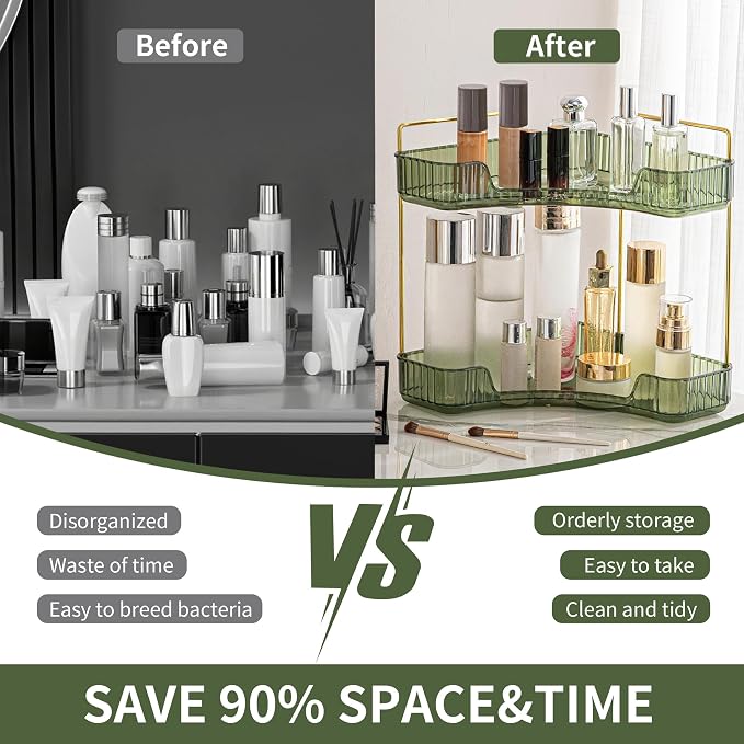 YCIA&DONE Corner Bathroom Counter Organizer, Makeup Organizer - Image 2