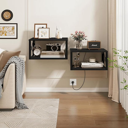 Homode Floating Nightstand, 2 Tier Wall Mounted Nightstand - Image 8