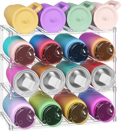 Lifewit Stackable Water Bottle Storage Organizer, Plastic Large Compartment by Lifewit