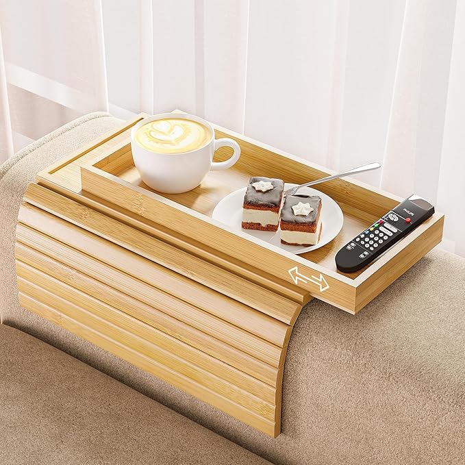 Bamboo Sofa Arm Rest Tray Table by Bestjing