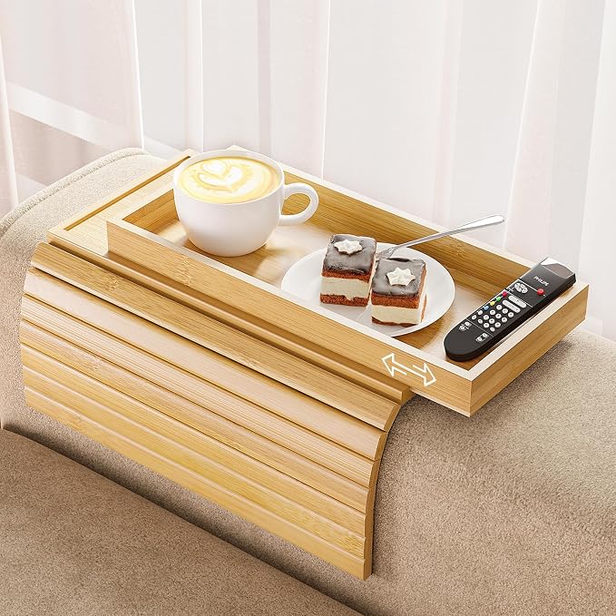 Bestjing Bamboo Sofa Armrest Tray Table by Bestjing